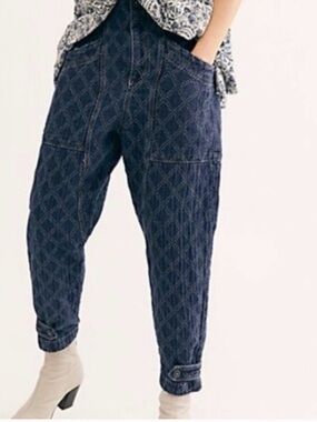 We The Free Dark Sashiko Relaxed Jeans